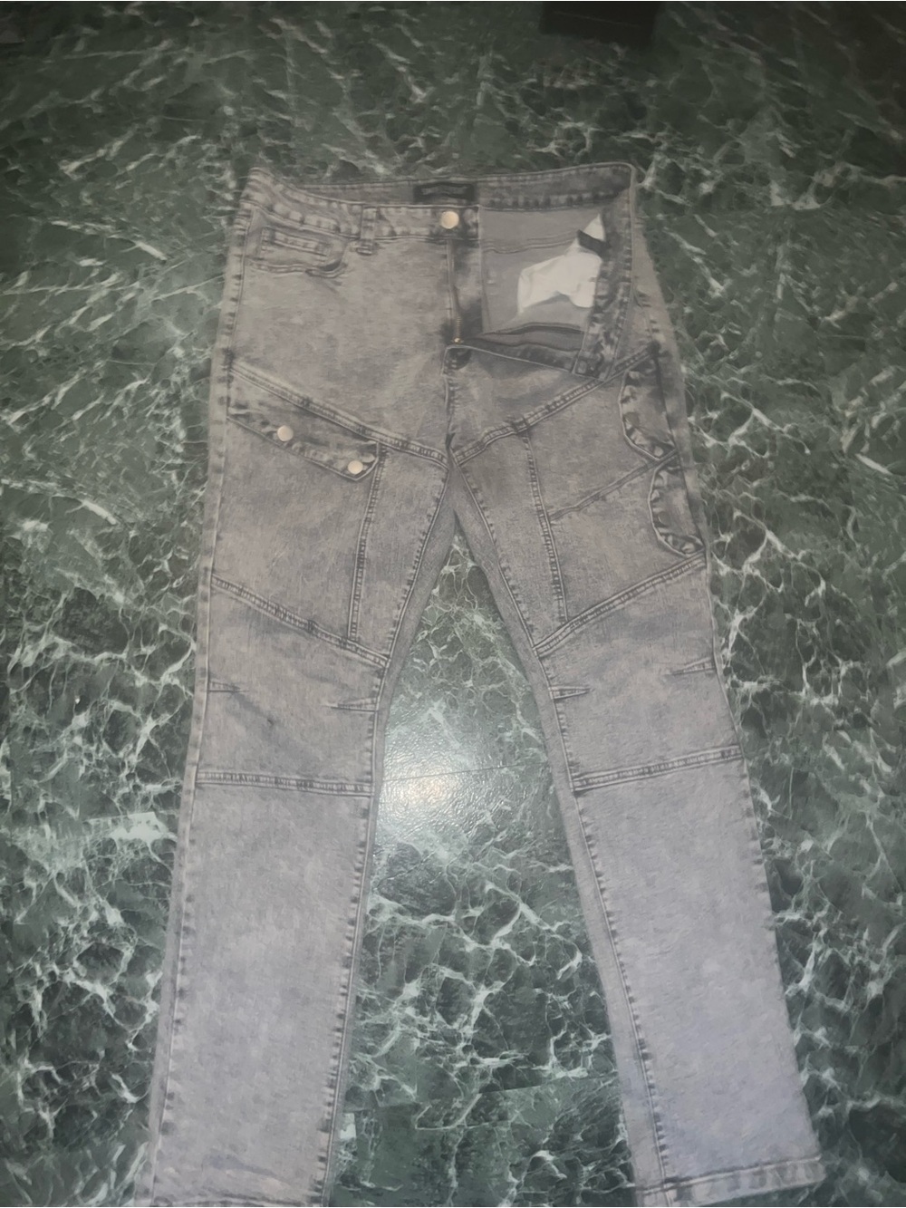 Slim Fit Washed Gray Men's Skinny Jeans